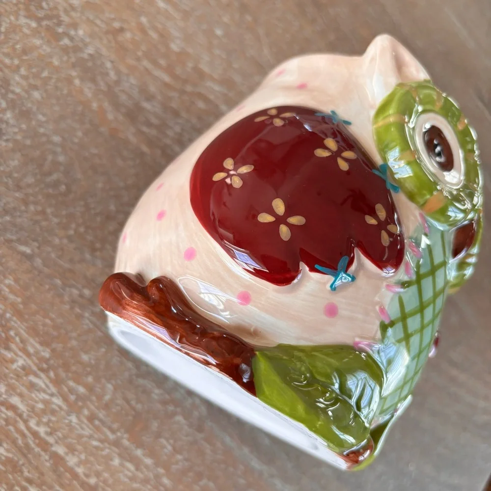 Pier 1 Imports Olli The Owl Ceramic Mug Large Painted 16 oz.